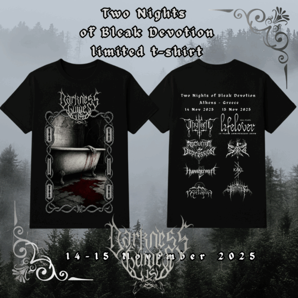 Two Nights of Bleak Devotion 2025 t-shirt (preorder)